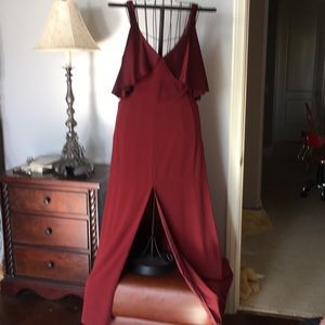 Jill Stuart Burgundy satin long dress